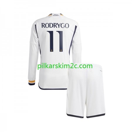 Koszulka Real Madryt Rodrygo Goes 11 Dziecięca Główna 2023/24 Koszulki Piłkarskie(L/S)